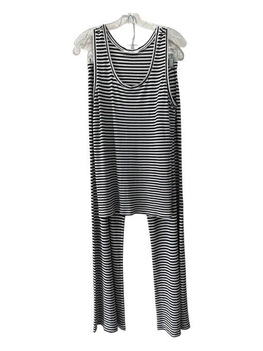 Max Mara Size M Black & White Elastic Waist Striped Wide Leg 2 Piece Pant Set Black & White / M