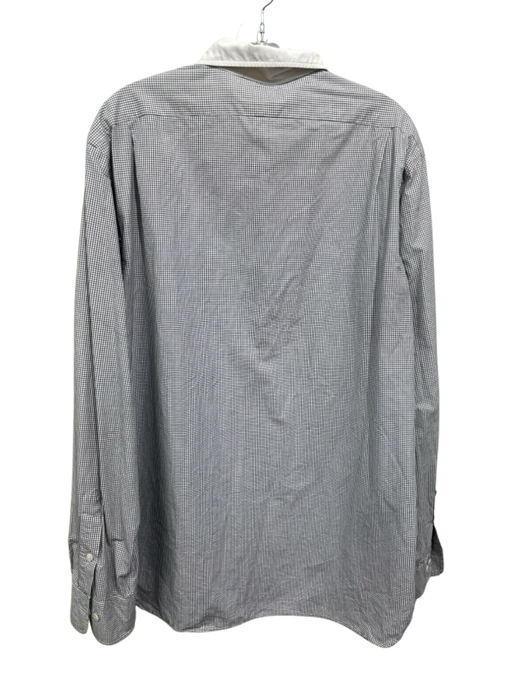 Polo Size XL Black & White Cotton Grid Button Up Men's Long Sleeve Shirt Black & White / XL