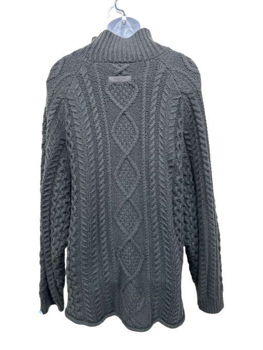 Essentials Size XL Black Cotton Blend Cable Knit Turtle Neck Men's Sweater Black / XL