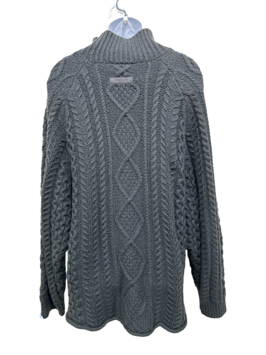 Essentials Size XL Black Cotton Blend Cable Knit Turtle Neck Men's Sweater Black / XL
