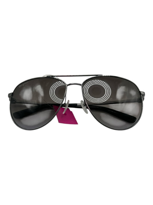 Ferragamo AS IS Black & Silver Aviator Men's Sunglasses Black & Silver