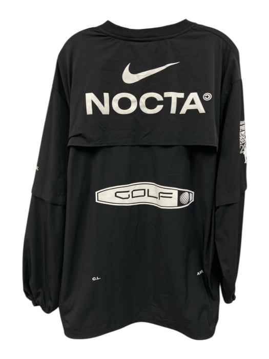 Nocta Size 4XL Black & White Nylon Solid Men's Long Sleeve Shirt Black & White / 4XL