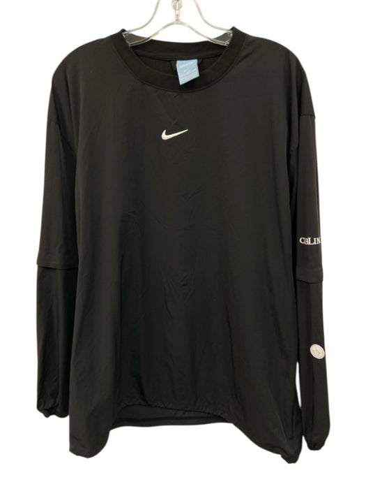 Nocta Size 4XL Black & White Nylon Solid Men's Long Sleeve Shirt Black & White / 4XL