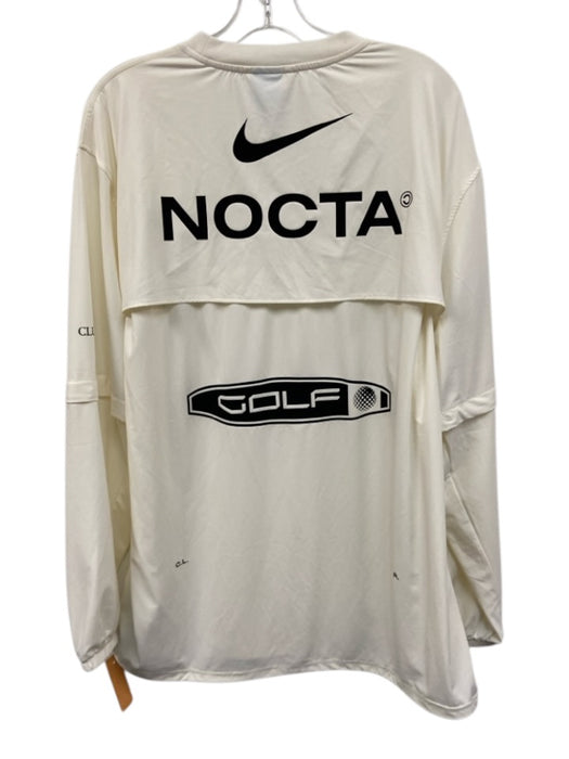 Nocta AS IS Size 4XL White & Black Nylon Solid Men's Long Sleeve Shirt White & Black / 4XL