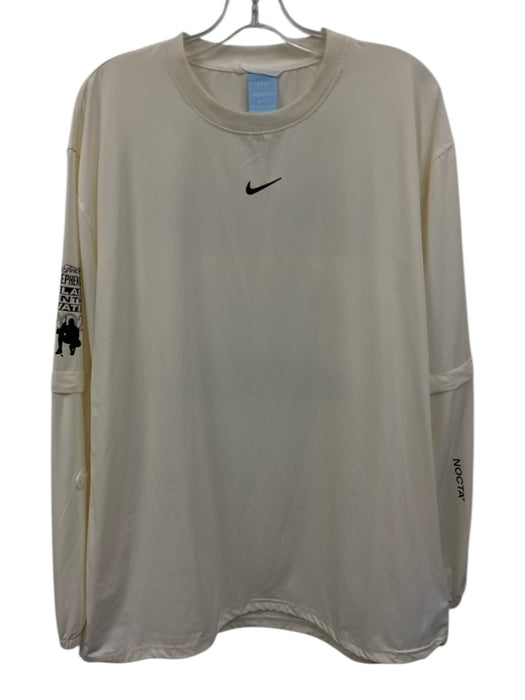 Nocta AS IS Size 4XL White & Black Nylon Solid Men's Long Sleeve Shirt White & Black / 4XL