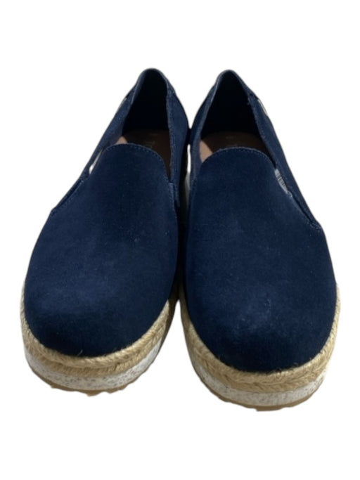 Toms Shoe Size 8 Navy Canvas Slip On Espadrille Rubber Sole Casual Shoes Navy / 8