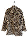 She + Sky Size L Brown & Beige Polyester Faux Fur Leopard Print Pockets Coat Brown & Beige / L