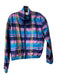 Doncaster Size 12 Purple & Multi Silk Long Sleeve Full ZIp Plaid Jacket Purple & Multi / 12