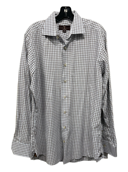 Robert Talbott Size L Brown & Multi Cotton Plaid Button Up Long Sleeve Shirt L