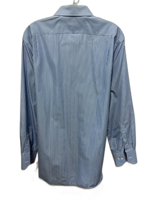 Stenstroms Size 16.5 Blue & White Cotton Striped Button Up Long Sleeve Shirt Blue & White / 16.5
