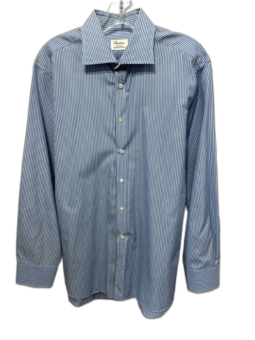Stenstroms Size 16.5 Blue & White Cotton Striped Button Up Long Sleeve Shirt Blue & White / 16.5