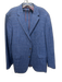 Hickey Freeman Like New Blue & Brown Wool Blend Plaid Notch Lapel Men's Blazer Blue & Brown / 44r