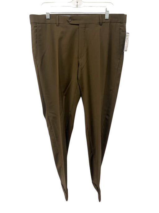 Miller Brothers Size Est 36 Dark Tan Wool Solid Dress Cuffed Men's Pants Dark Tan / Est 36