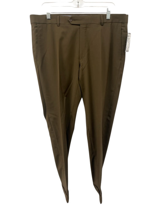 Miller Brothers Size Est 36 Dark Tan Wool Solid Dress Cuffed Men's Pants Dark Tan / Est 36