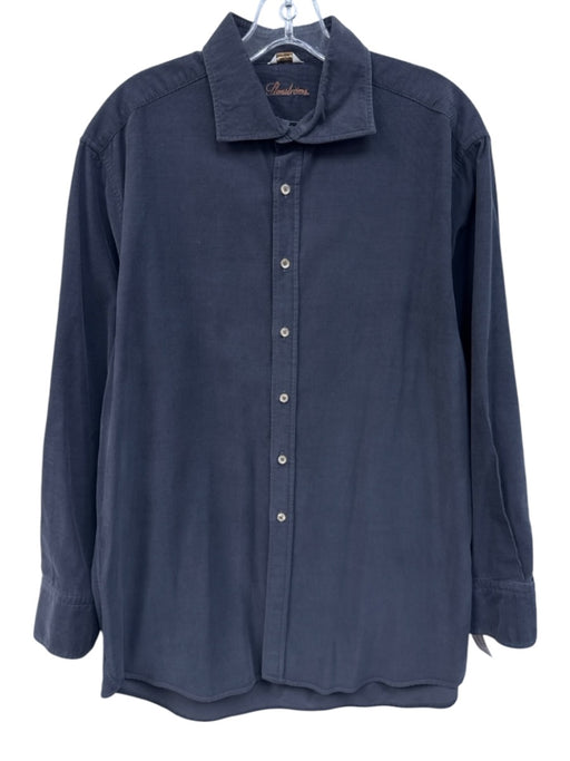 Stenstroms Size L Black Cotton Cordouroy Button Up Men's Long Sleeve Shirt Black / L