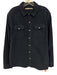 Teleria Size L Navy Blue Cotton Cordouroy Button Up Men's Long Sleeve Shirt Navy Blue / L