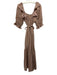 Christy Dawn Size L Orange, Beige, Multi Cotton Grid Print Ruffle Detail Dress Orange, Beige, Multi / L