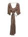 Christy Dawn Size L Orange, Beige, Multi Cotton Grid Print Ruffle Detail Dress Orange, Beige, Multi / L
