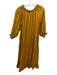 Sleeper Size 8 Orange Linen Button Up 3/4 Sleeve Ruffle Neckline Dress Orange / 8