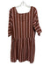 Ace & Jig Size M Brown, Pink, Multi Cotton Striped Metalic Threading Dress Brown, Pink, Multi / M