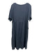 Ellamoda Size M/L Gray Linen Short Sleeve Pockets Dress Gray / M/L