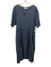 Ellamoda Size M/L Gray Linen Short Sleeve Pockets Dress Gray / M/L