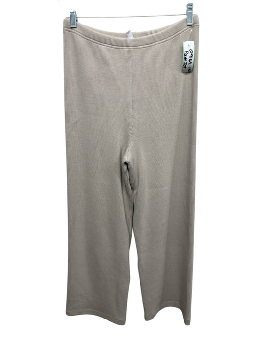 Ilana Kohn Size 2 Beige Cotton Ribbed Sleeveless Elastic Waist Wide Leg Pant Set Beige / 2