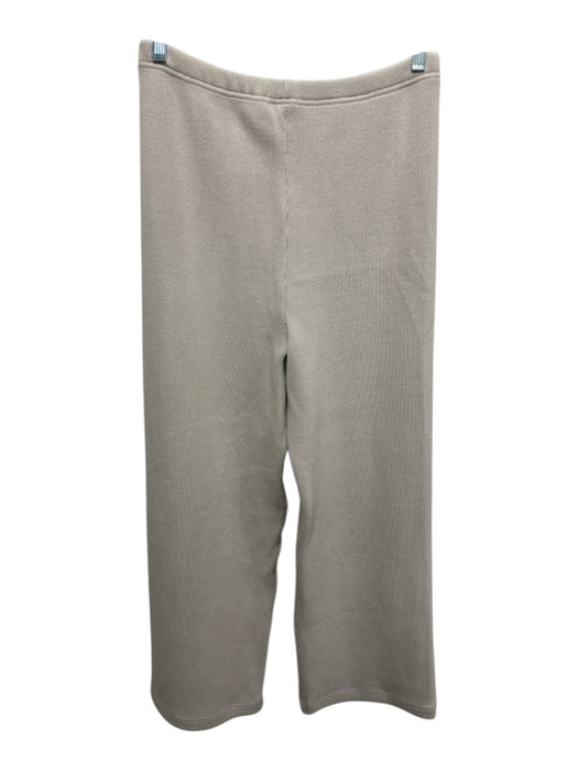 Ilana Kohn Size 2 Beige Cotton Ribbed Sleeveless Elastic Waist Wide Leg Pant Set Beige / 2