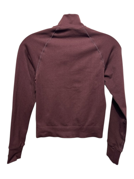 Adanola Size S Burgundy Red Polyamide Zip Up Mock Neck Long Sleeve Jacket Burgundy Red / S
