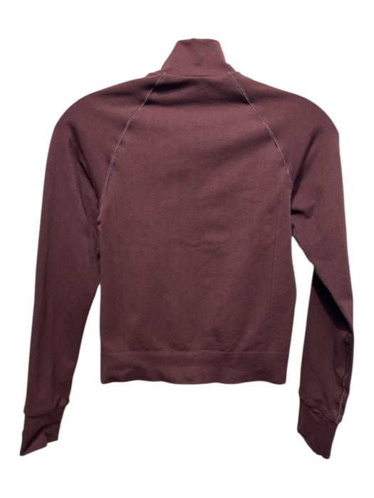 Adanola Size S Burgundy Red Polyamide Zip Up Mock Neck Long Sleeve Jacket Burgundy Red / S