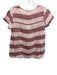 Pyne & Smith Size XS Red & Pink Linen Striped Short Sleeve Elastic Waist Skirt Red & Pink / XS