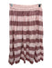 Pyne & Smith Size XS Red & Pink Linen Striped Short Sleeve Elastic Waist Skirt Red & Pink / XS