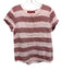 Pyne & Smith Size XS Red & Pink Linen Striped Short Sleeve Elastic Waist Skirt Red & Pink / XS