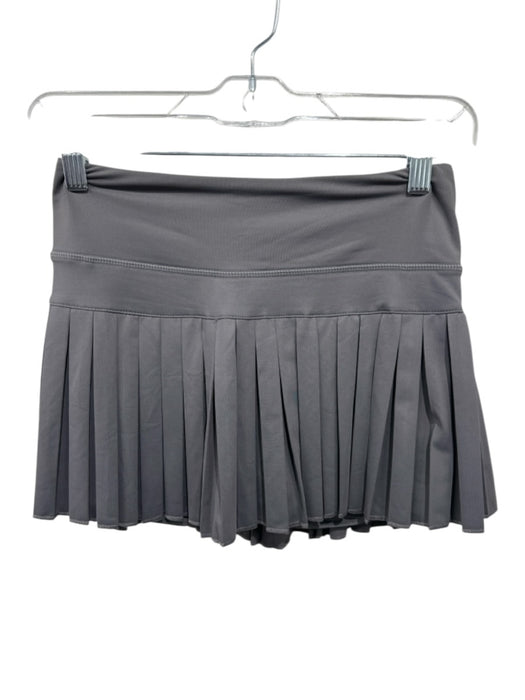 Goldhinge Size S Gray Polyester Elastic Waist Pleated Skirt Gray / S