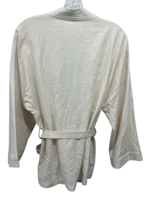 Rodebjer Size XS Ivory Silk One Button Wrap Tie Belt Textured Cardigan Ivory / XS