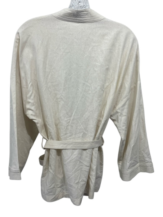 Rodebjer Size XS Ivory Silk One Button Wrap Tie Belt Textured Cardigan Ivory / XS