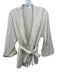 Rodebjer Size XS Ivory Silk One Button Wrap Tie Belt Textured Cardigan Ivory / XS