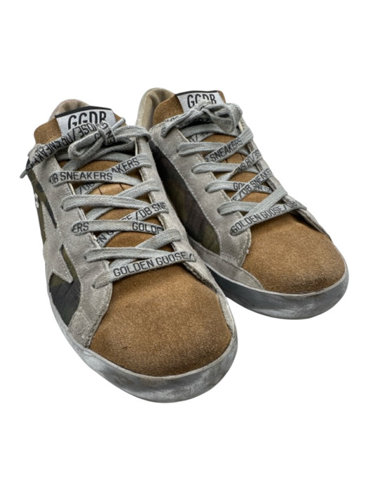 Golden Goose Shoe Size 38 Green & Multi Textile Lace Up camo print Shoes Green & Multi / 38