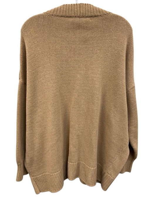 Monica Cordera Size Est L Beige Cotton Blend Knit Button Front Cardigan Sweater Beige / Est L