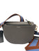 Oryany Taupe Gray Leather Flap Top Magnetic Snap Closure Zip Pocket Bag Taupe Gray
