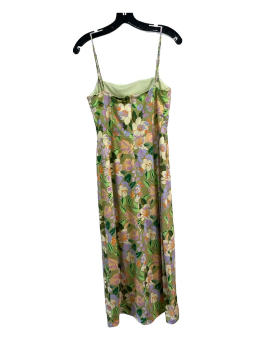 Alexia Admor Size 8 Green & Multi Polyester Blend Boning Floral Back Zip Dress Green & Multi / 8