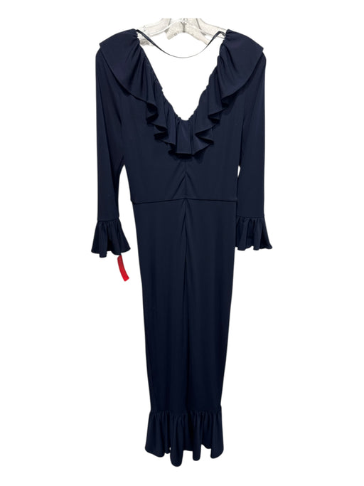5a7 Cinq a Sept Size 10 Midnight Navy Polyester Blend 1/2 Bell Sleeve Maxi Dress Midnight Navy / 10