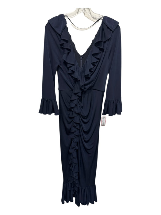 5a7 Cinq a Sept Size 10 Midnight Navy Polyester Blend 1/2 Bell Sleeve Maxi Dress Midnight Navy / 10