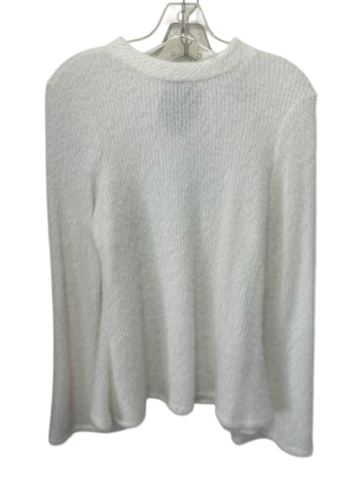 Maeve Size S White & Black Polyamide Blend Knit Fuzzy Tie Back Sweater White & Black / S