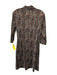 J. McLaughlin Size M Brown & Black Nylon Long Sleeve Leapord print V Neck Dress Brown & Black / M