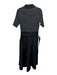 Elie Tahari Size M Black & White Cotton Short Sleeve Striped Maxi Collar Dress Black & White / M