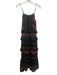 Farm Rio Size Medium Black & Multi Viscose Spaghetti Strap Floral Ruffles Dress Black & Multi / Medium