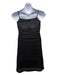 Fendi Jeans Size Est M Black Polyester Mesh Overlay Logo Spaghetti Strap Dress Black / Est M