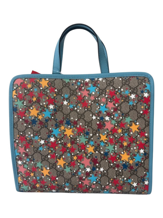 Gucci Brown & Multi Coated Canvas 2 Handles Button Close Star Guccissima Bag Brown & Multi / M