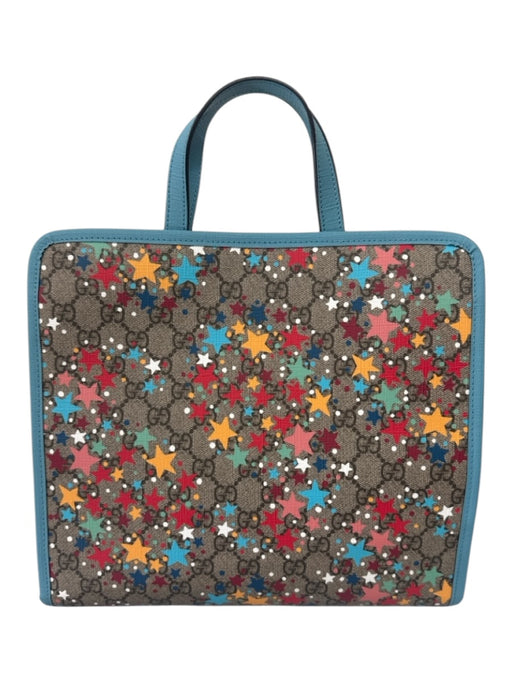 Gucci Brown & Multi Coated Canvas 2 Handles Button Close Star Guccissima Bag Brown & Multi / M